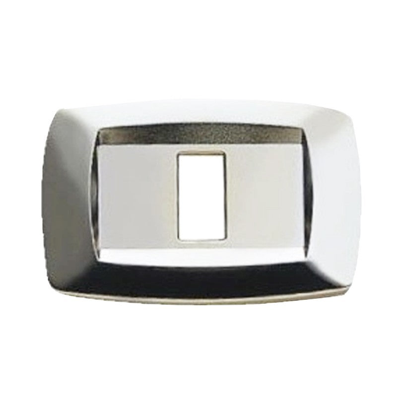 Master Modì per Bticino placca 1 modulo argento lucido MD221 Master Modì per Bticino placca 1 modulo argento lucido MD221